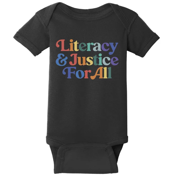 Literacy Justice For All Stop Book Banning Protect Librarian Baby Bodysuit