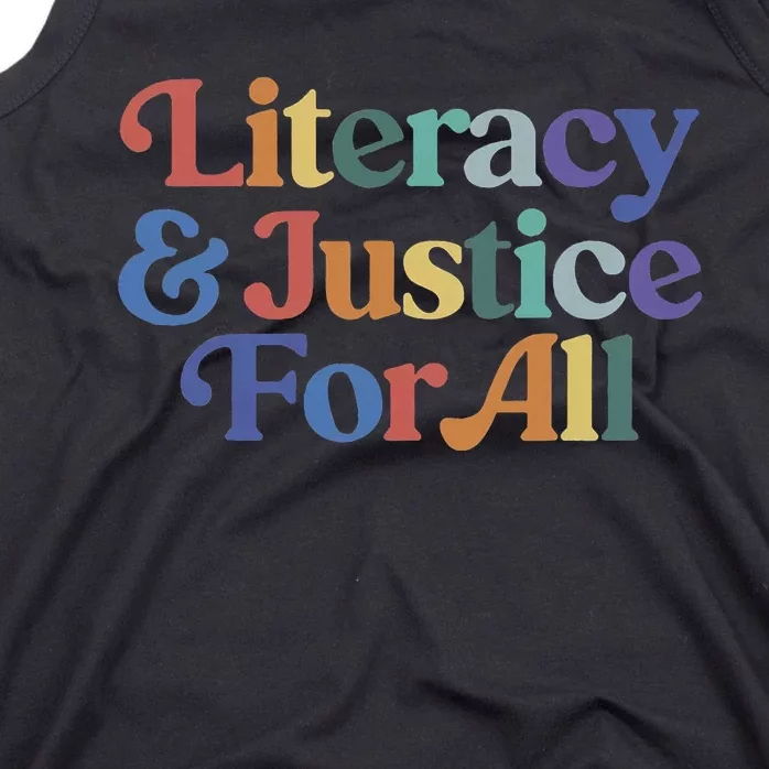 Literacy Justice For All Stop Book Banning Protect Librarian Tank Top