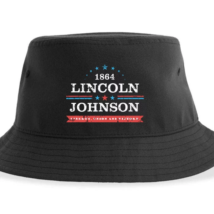 Lincoln Johnson Funny Presidential Campaign 1864 Sustainable Bucket Hat