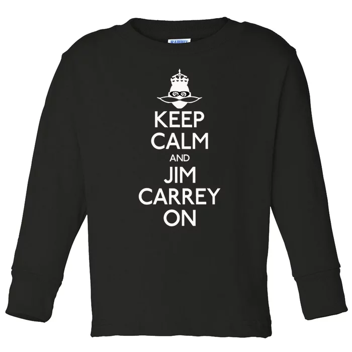 Limited Jeff Fowler Keep Calm And Jim Carrey On Toddler Long Sleeve Shirt