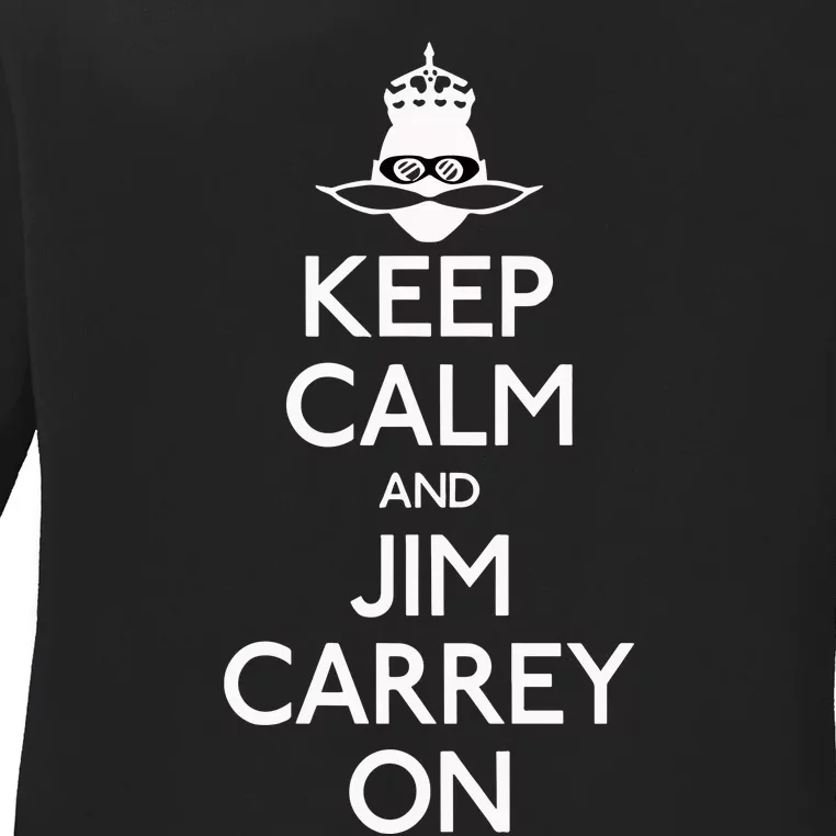 Limited Jeff Fowler Keep Calm And Jim Carrey On Ladies Long Sleeve Shirt