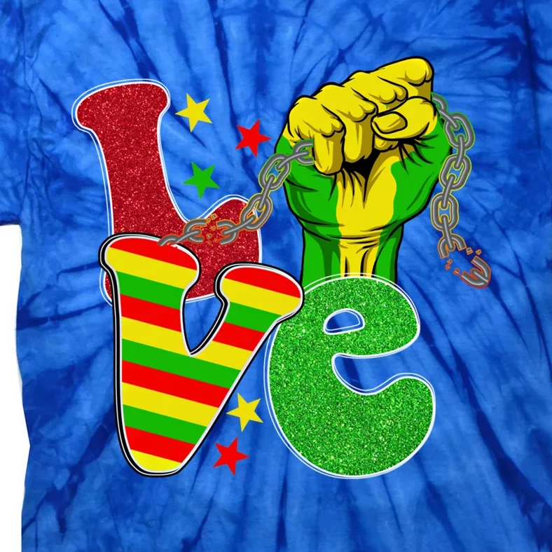 Love Juneteenth Fist African Pride Black History Month Gift Tie-Dye T-Shirt