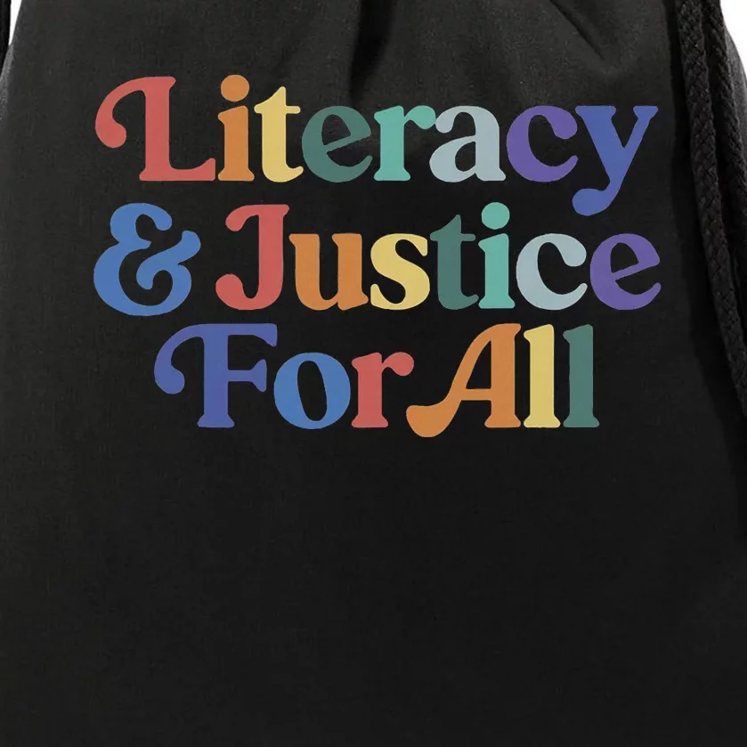 Literacy Justice For All Stop Book Banning Protect Librarian Drawstring Bag