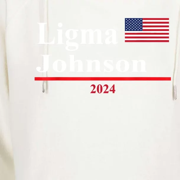 Ligma Johnson Funny Presidential Election 2024 Parody Womens Funnel Neck Pullover Hood