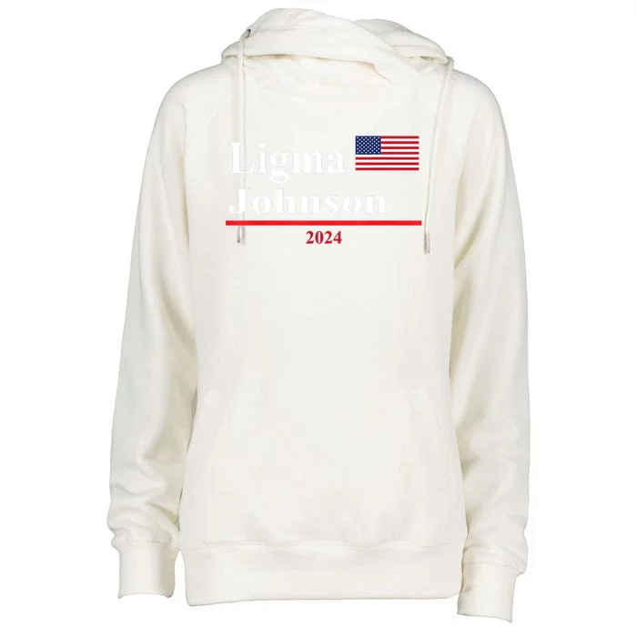 Ligma Johnson Funny Presidential Election 2024 Parody Womens Funnel Neck Pullover Hood