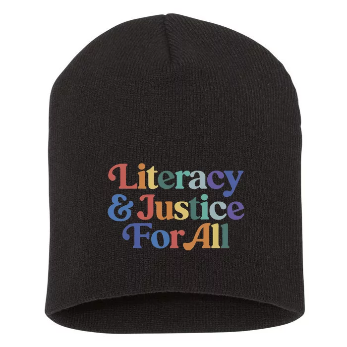 Literacy Justice For All Stop Book Banning Protect Librarian Short Acrylic Beanie