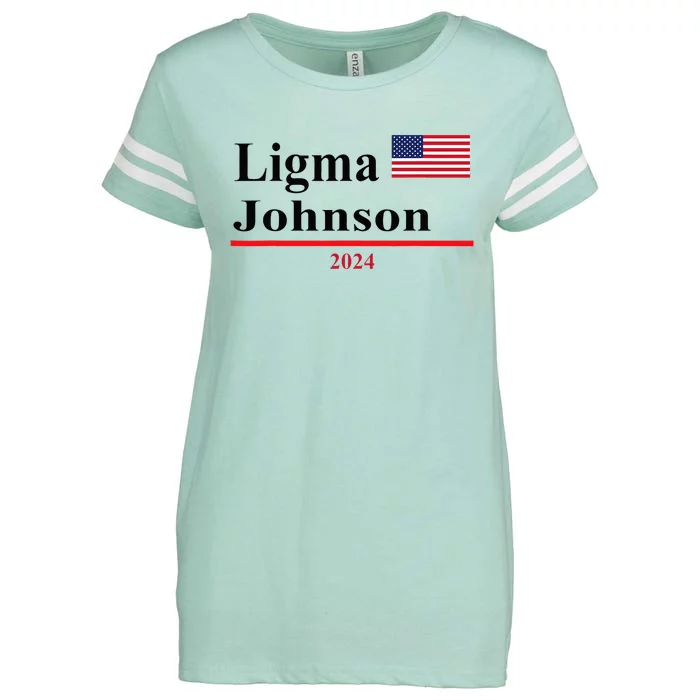 Ligma Johnson Funny Presidential Election 2024 Parody Enza Ladies Jersey Football T-Shirt