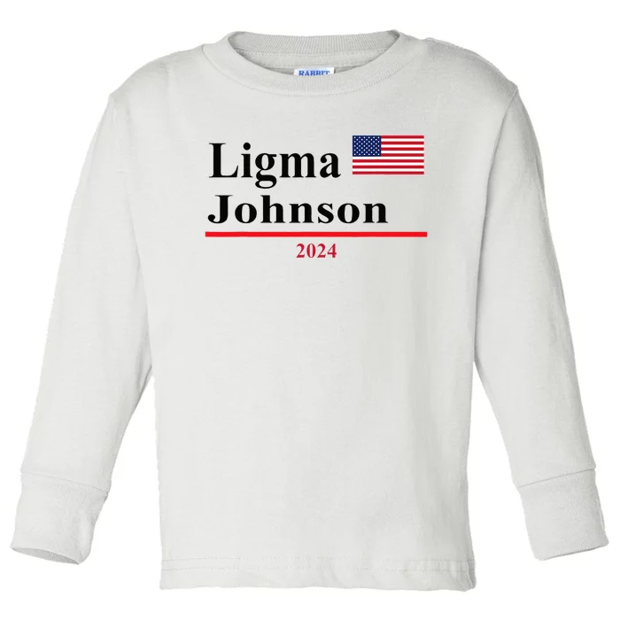 Ligma Johnson Funny Presidential Election 2024 Parody Toddler Long Sleeve Shirt