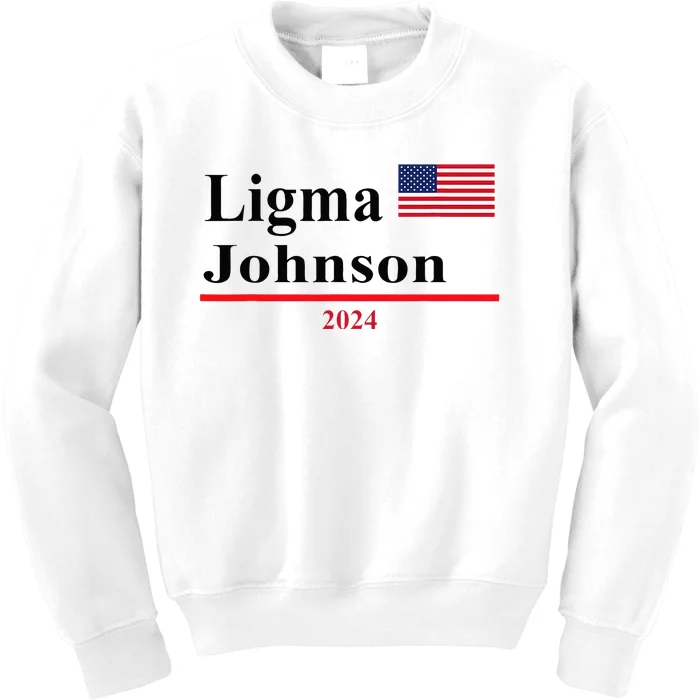 Ligma Johnson Funny Presidential Election 2024 Parody Kids Sweatshirt