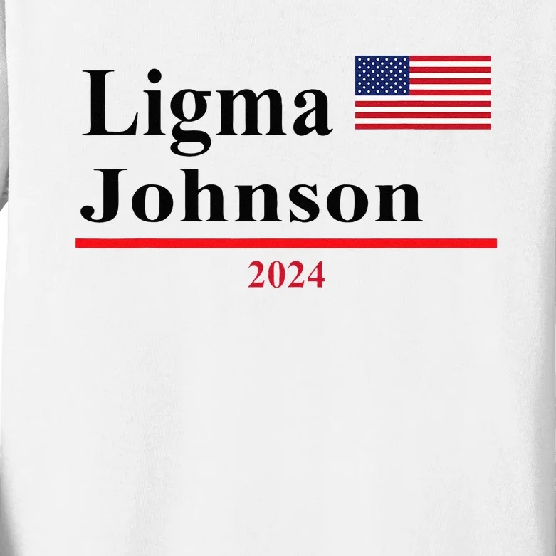 Ligma Johnson Funny Presidential Election 2024 Parody Kids Long Sleeve Shirt