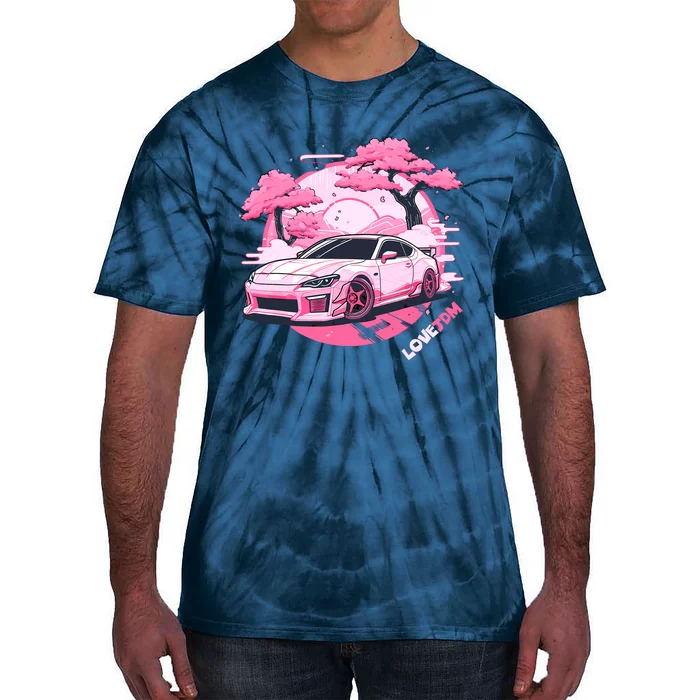 Love JDM Girl Racer Pink Japanese Race Car Tie-Dye T-Shirt