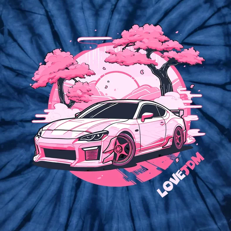 Love JDM Girl Racer Pink Japanese Race Car Tie-Dye T-Shirt