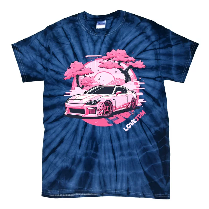 Love JDM Girl Racer Pink Japanese Race Car Tie-Dye T-Shirt