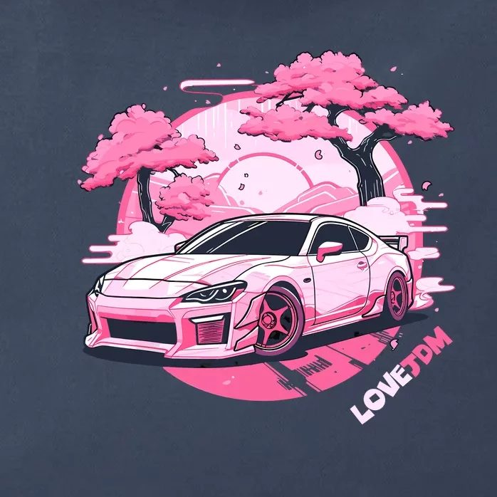 Love JDM Girl Racer Pink Japanese Race Car Zip Tote Bag