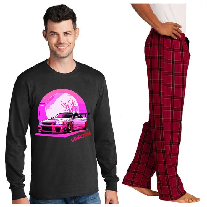 Love Jdm Girl Racer Japanese Modified Race Car Long Sleeve Pajama Set