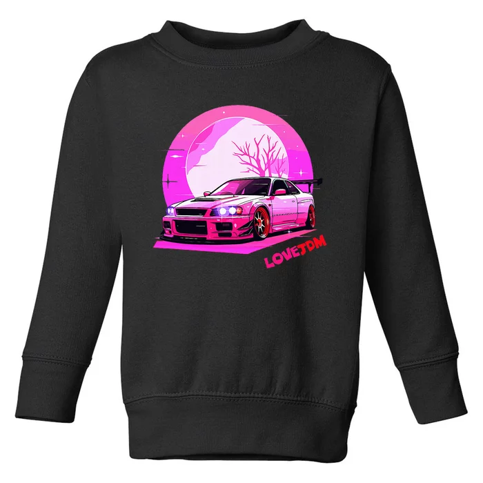 Love Jdm Girl Racer Japanese Modified Race Car Toddler Sweatshirt