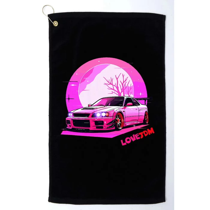 Love Jdm Girl Racer Japanese Modified Race Car Platinum Collection Golf Towel