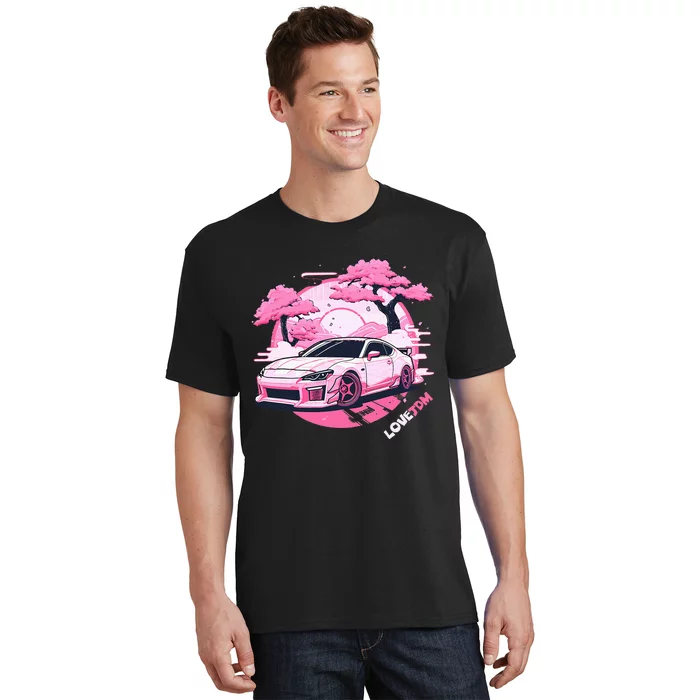 Love Jdm Girl Racer Pink Japanese Race Car T-Shirt