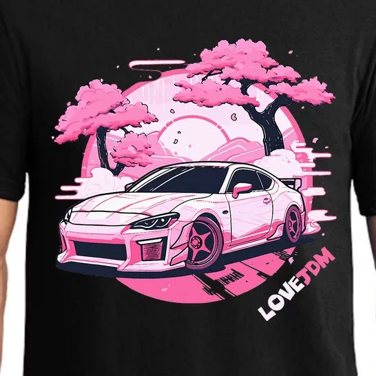 Love Jdm Girl Racer Pink Japanese Race Car Pajama Set