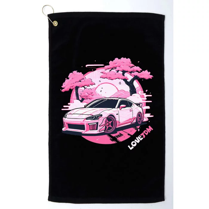 Love Jdm Girl Racer Pink Japanese Race Car Platinum Collection Golf Towel