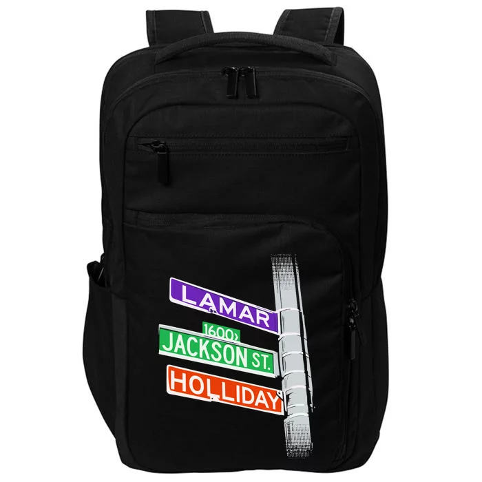 Lamar Jackson Holliday Street Sign Impact Tech Backpack