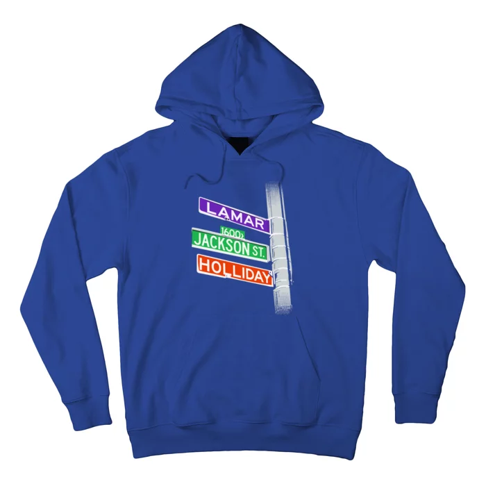 Lamar Jackson Holliday Street Sign Hoodie