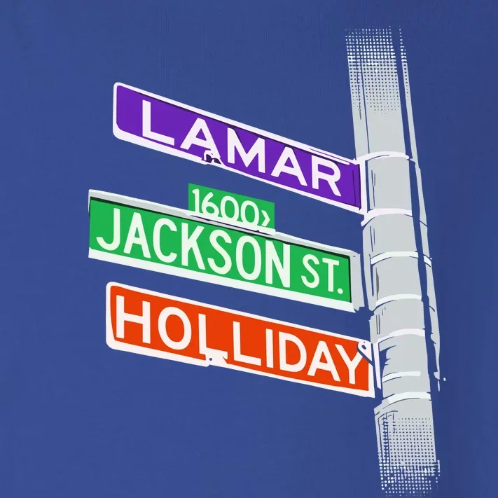 Lamar Jackson Holliday Street Sign Toddler Long Sleeve Shirt