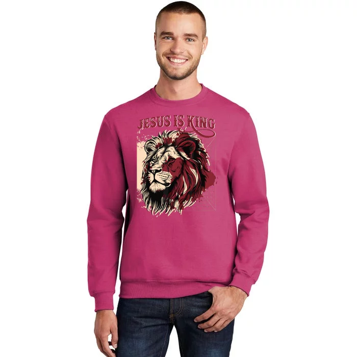 Lion Jesus Is King Christian Bible Scripture Faith Quote Sweatshirt