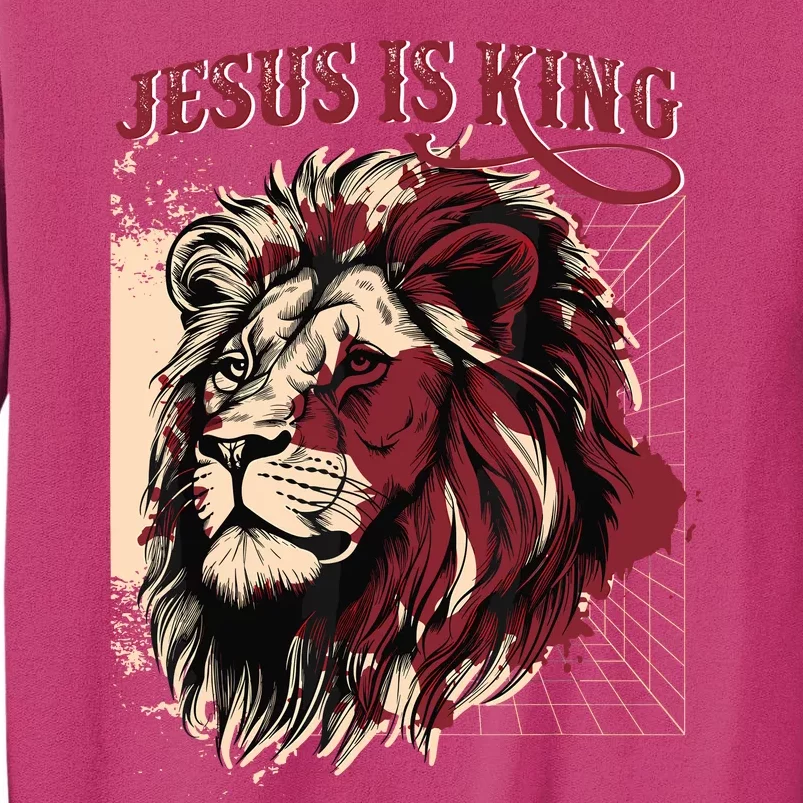 Lion Jesus Is King Christian Bible Scripture Faith Quote Sweatshirt