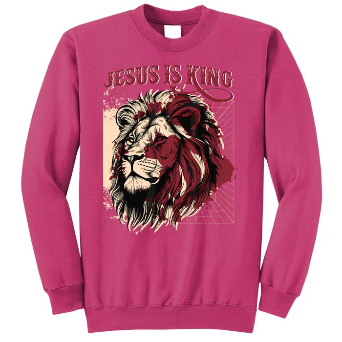 Lion Jesus Is King Christian Bible Scripture Faith Quote Sweatshirt