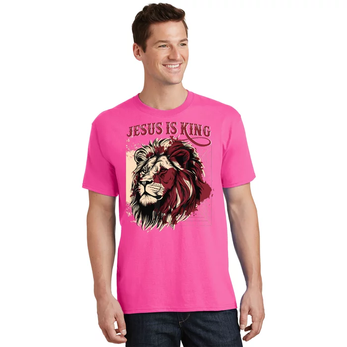 Lion Jesus Is King Christian Bible Scripture Faith Quote T-Shirt