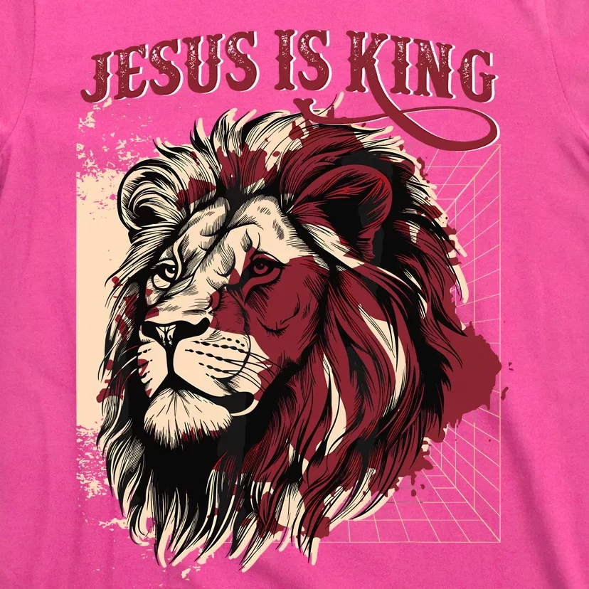 Lion Jesus Is King Christian Bible Scripture Faith Quote T-Shirt