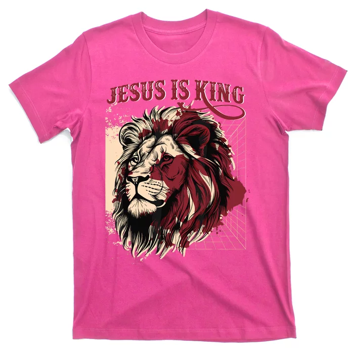 Lion Jesus Is King Christian Bible Scripture Faith Quote T-Shirt