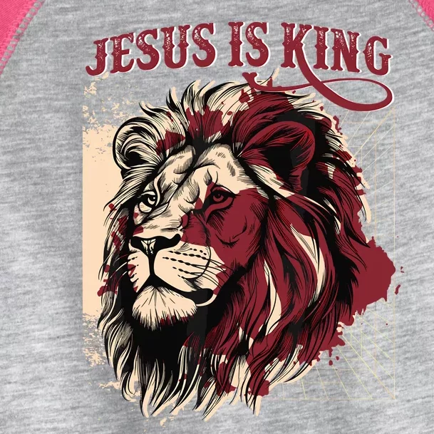 Lion Jesus Is King Christian Bible Scripture Faith Quote Toddler Fine Jersey T-Shirt