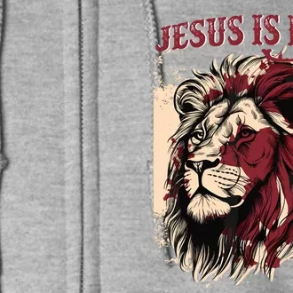 Lion Jesus Is King Christian Bible Scripture Faith Quote Full Zip Hoodie