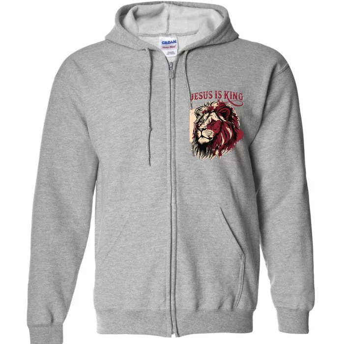 Lion Jesus Is King Christian Bible Scripture Faith Quote Full Zip Hoodie