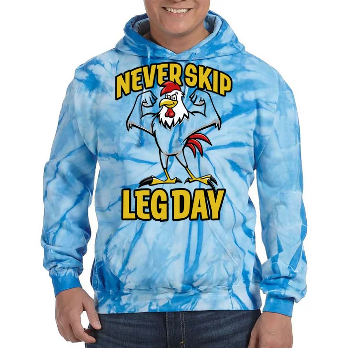 Limited Joey Jones Wearing Never Skip Leg Day Rooster Tie Dye Hoodie