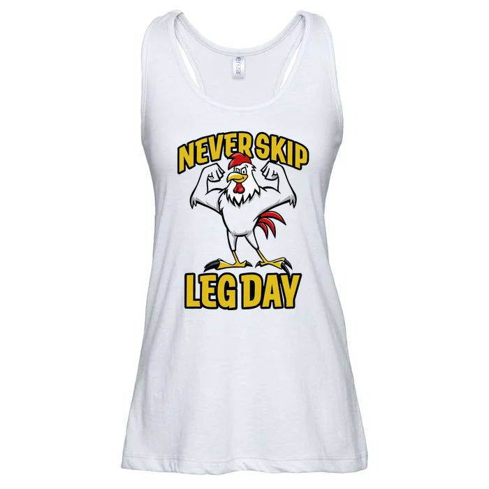 Limited Joey Jones Wearing Never Skip Leg Day Rooster Ladies Essential Flowy Tank