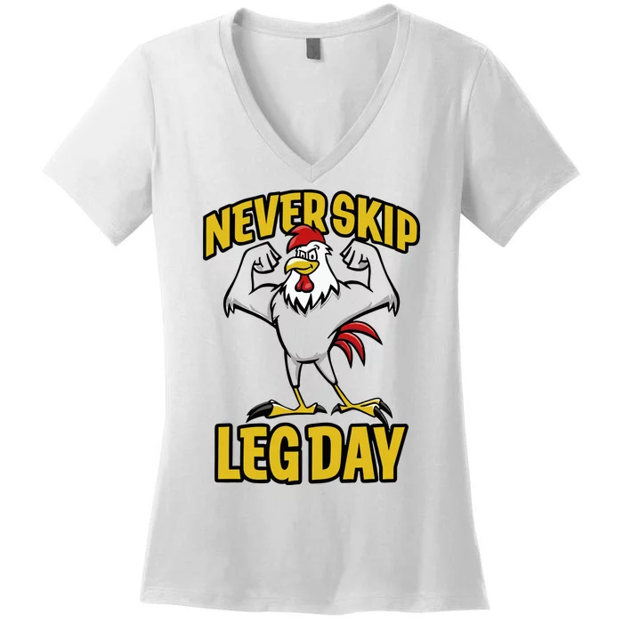 Limited Joey Jones Wearing Never Skip Leg Day Rooster Women's V-Neck T-Shirt