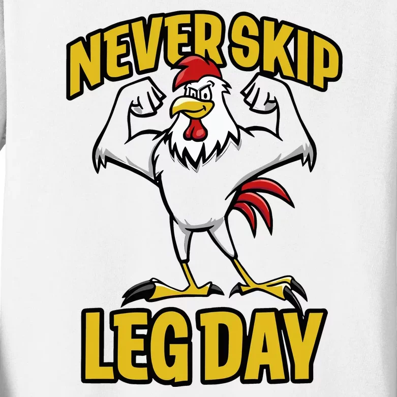 Limited Joey Jones Wearing Never Skip Leg Day Rooster Kids Long Sleeve Shirt