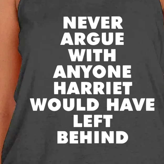 Leslie Jones Never Argue With Anyone Harriet Would Have Left Behind Women's Knotted Racerback Tank