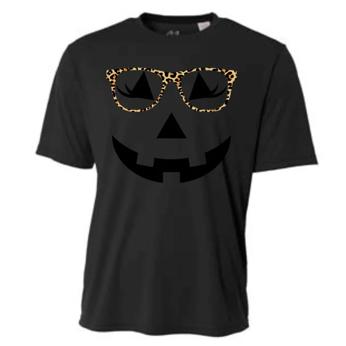 Leopard Jack O Lantern Pumpkin Face Cooling Performance Crew T-Shirt