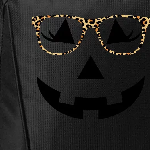 Leopard Jack O Lantern Pumpkin Face City Backpack