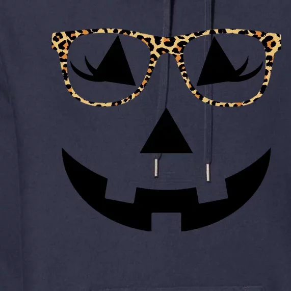 Leopard Jack O Lantern Pumpkin Face Premium Hoodie