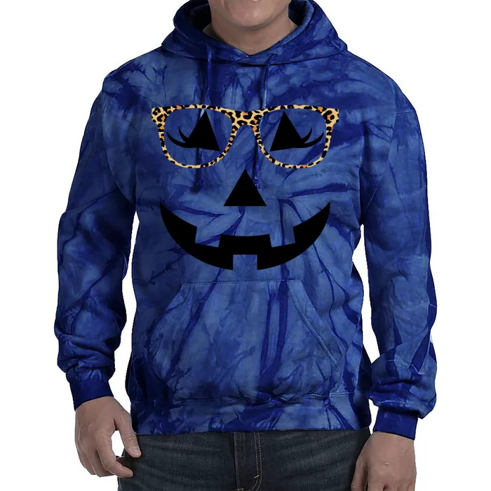 Leopard Jack O Lantern Pumpkin Face Tie Dye Hoodie