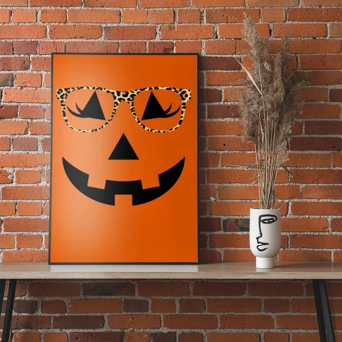 Leopard Jack O Lantern Pumpkin Face Poster