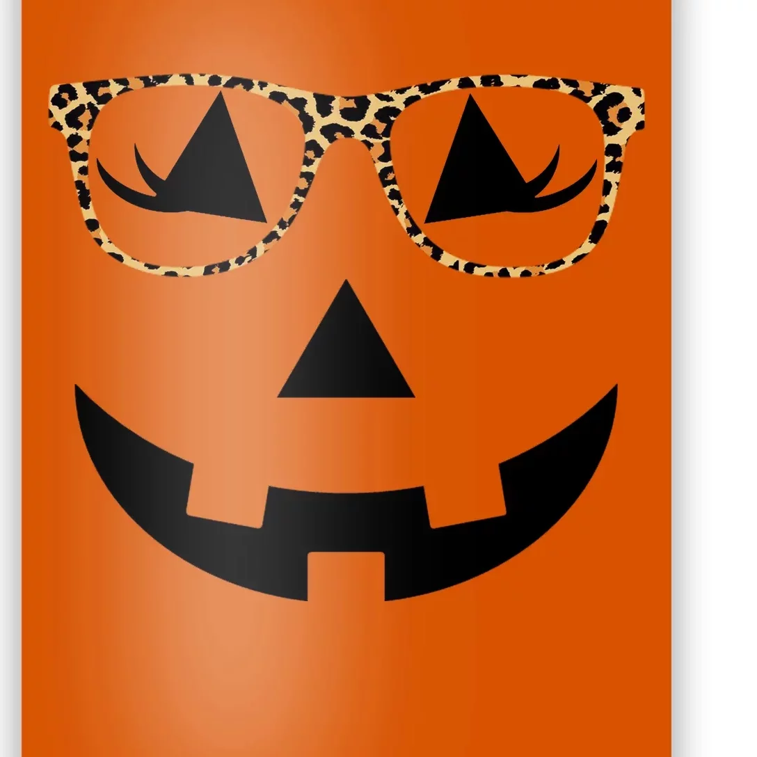 Leopard Jack O Lantern Pumpkin Face Poster