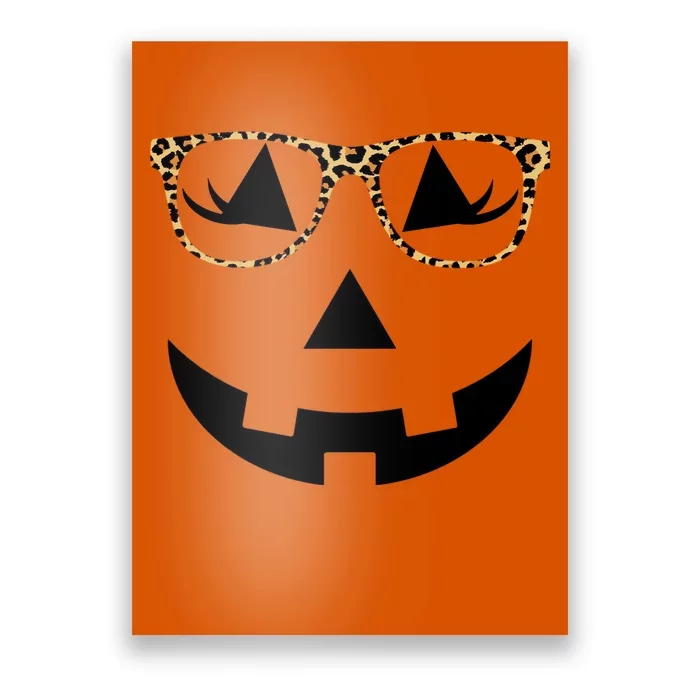 Leopard Jack O Lantern Pumpkin Face Poster