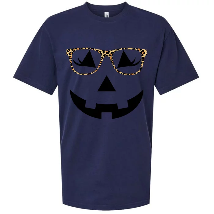 Leopard Jack O Lantern Pumpkin Face Sueded Cloud Jersey T-Shirt