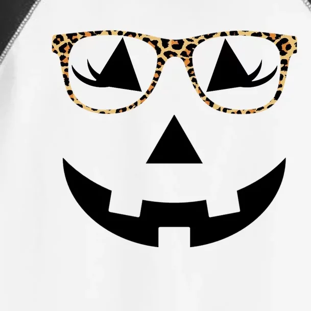 Leopard Jack O Lantern Pumpkin Face Toddler Fine Jersey T-Shirt